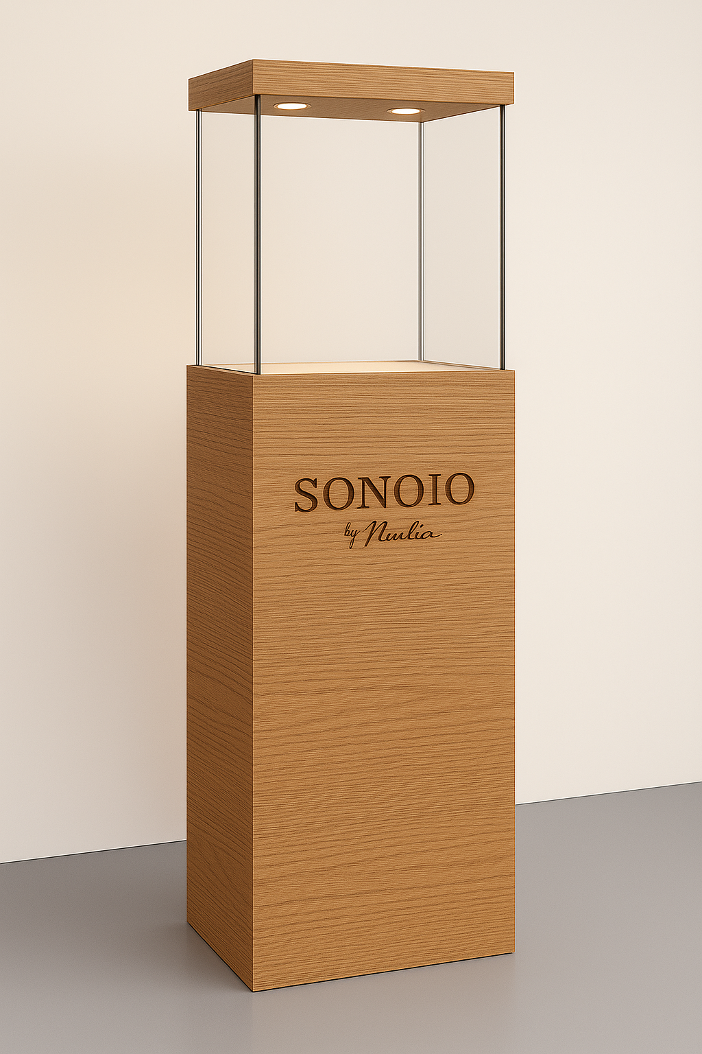 totem per gioiellerie con illuminazione